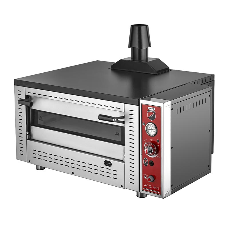 SilverInox PF-62-G 30 cm x 4 Pizza Kapasiteli Tek Katlı Pizza Fırını, Doğalgazlı