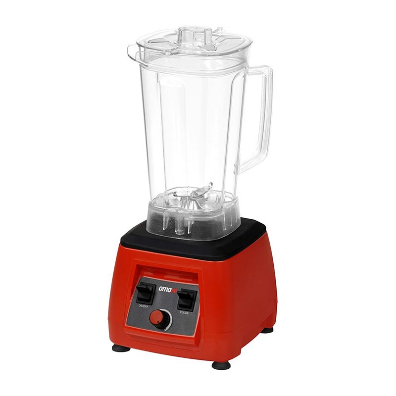 Omake BLE02.E11 Manuel Bar Blender, Şeffaf Kapak, 3 L, 2200 W, Kırmızı