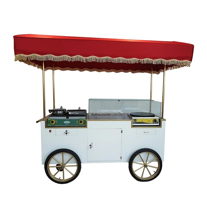 Emart Waffle ve Krep Arabası, 180x65x90 cm