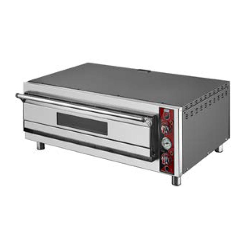 SilverInox PF-52 25 cm x 4 Pizza Kapasiteli Tek Katlı Pizza Fırını, Elektrikli