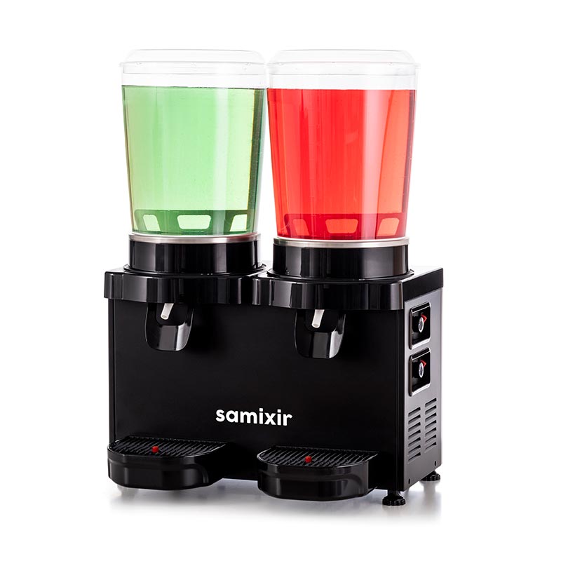 Samixir MM20 Panaromik Twin Soğuk İçecek Dispenseri, 10 L+10 L, Siyah