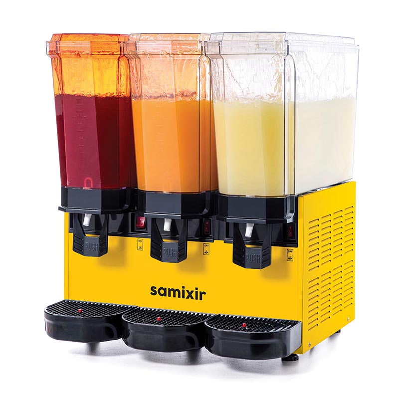 Samixir 60.SSSY Triple Klasik Fıskiyeli Soğuk İçecek Dispenseri, 20+20+20 L, Sarı