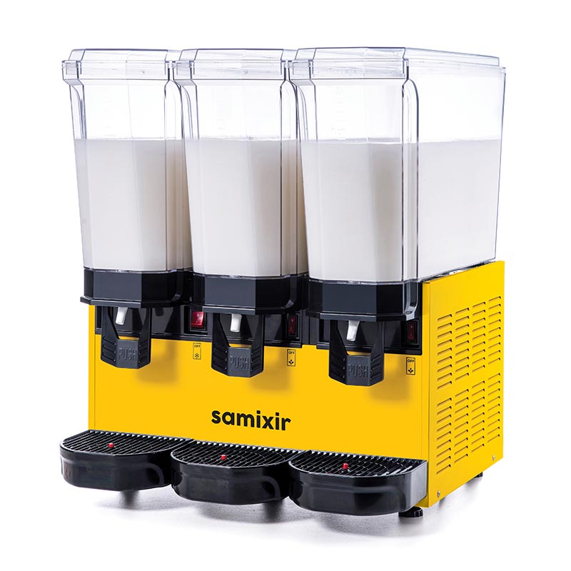 Samixir 60.MMMY Triple Klasik Karıştırıcılı Soğuk İçecek Dispenseri, 20+20+20 L, Sarı