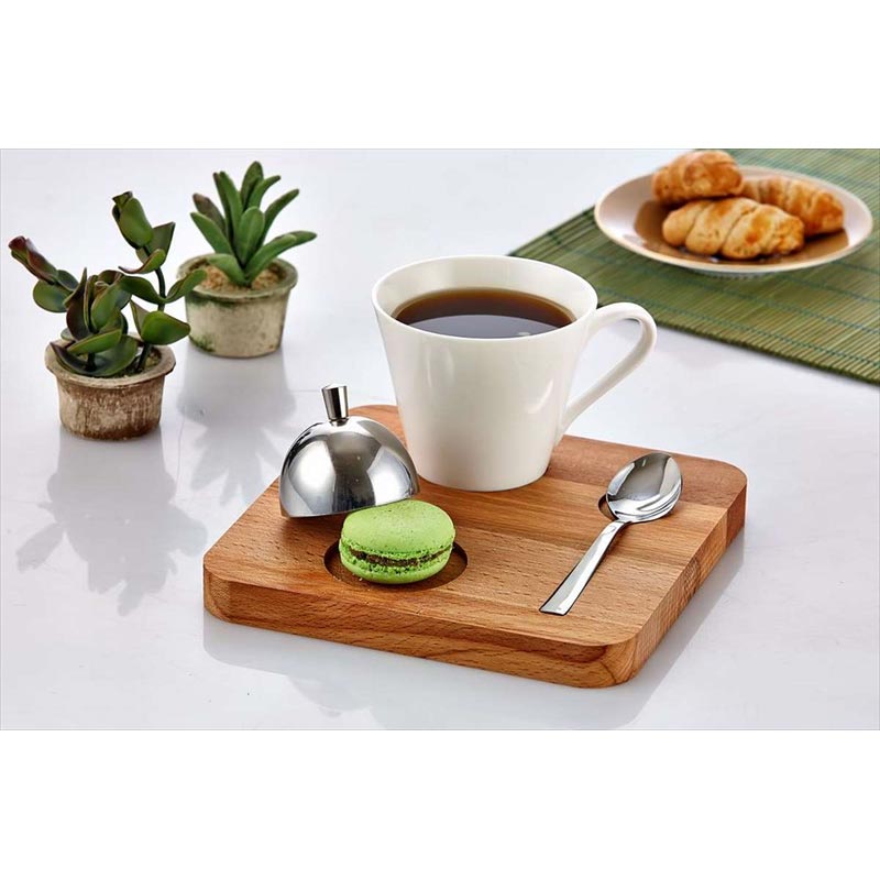 Biradlı GRV-303 Ahşap Kare Nescafe Seti, 17.5x17.5x2 cm