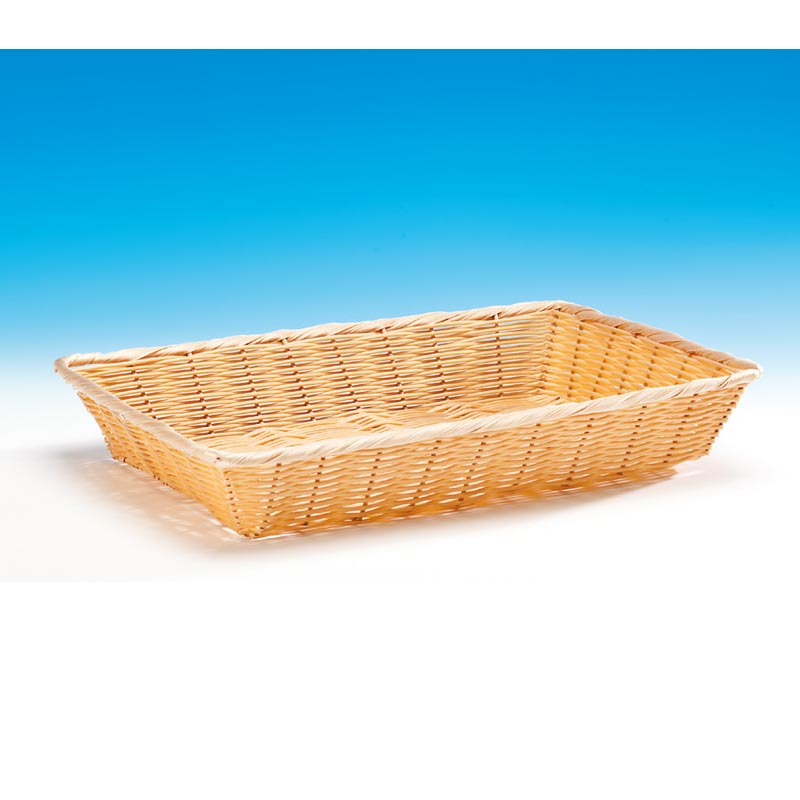 Zicco JQ-8003 Dikdörtgen Plastik Ekmek Sepeti, 42x30x7.5 cm, Açık Renk