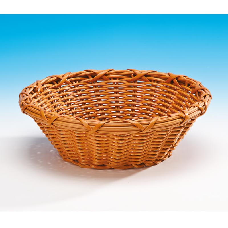 Zicco B-RO2164 Plastik Yuvarlak Ekmek Sepeti, 27x9 cm, Koyu