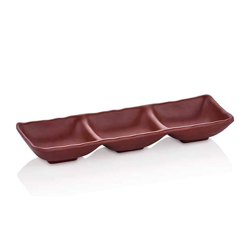 Külsan Thermoset Ramekin, Üçlü, 26.5x8.8 cm, 3x75 ml, Kahverengi