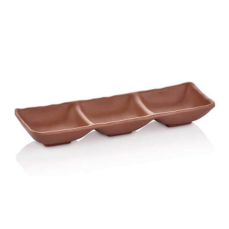 Külsan Thermoset Ramekin, Üçlü, 26.5x8.8 cm, 3x75 ml, Sütlü Kahve