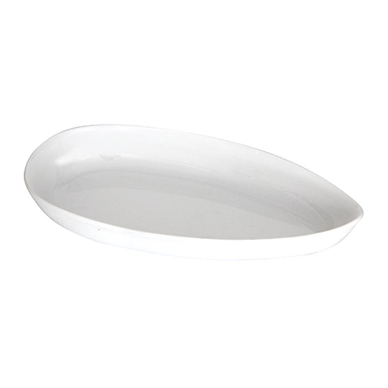 Hazan Smile Buffet Oval Kayık Tabak, Kırılmaz, 17x35x5 cm, Beyaz