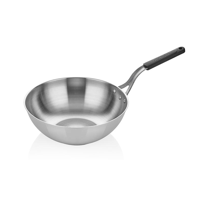 Altınbaşak İndüksiyon Çelik Wok Tava, 26 cm, Siyah Saplı