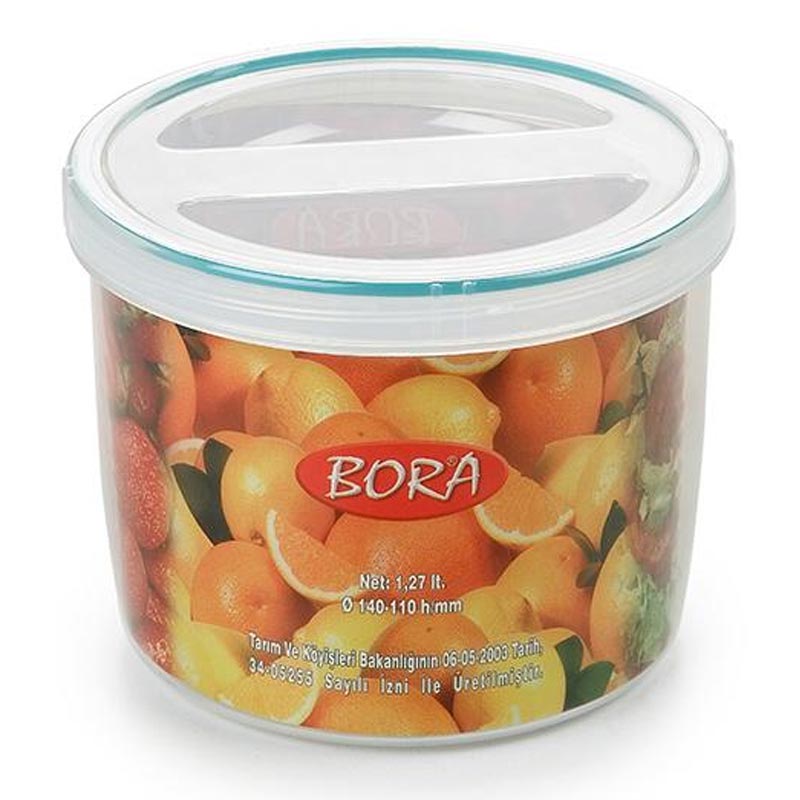 Bora Plastik Saklama Kabı, Contalı, Vidalı, 1270 ml, No: 10, 1.27 L