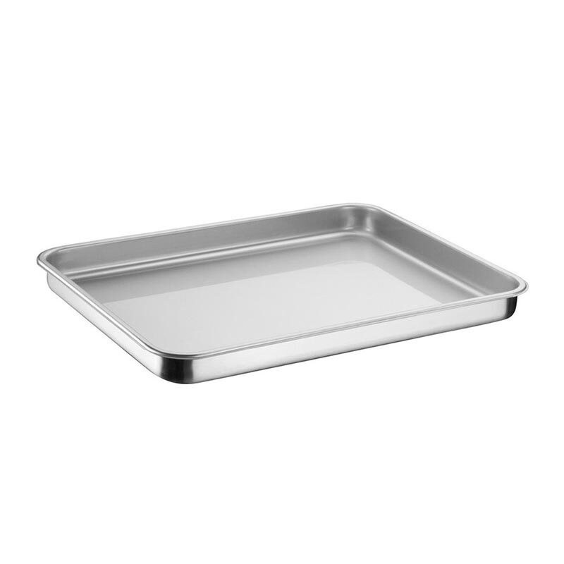 Bilge Inox Kapaksız Sapsız Pres Baskı Tepsi, 25x37-5x4 cm