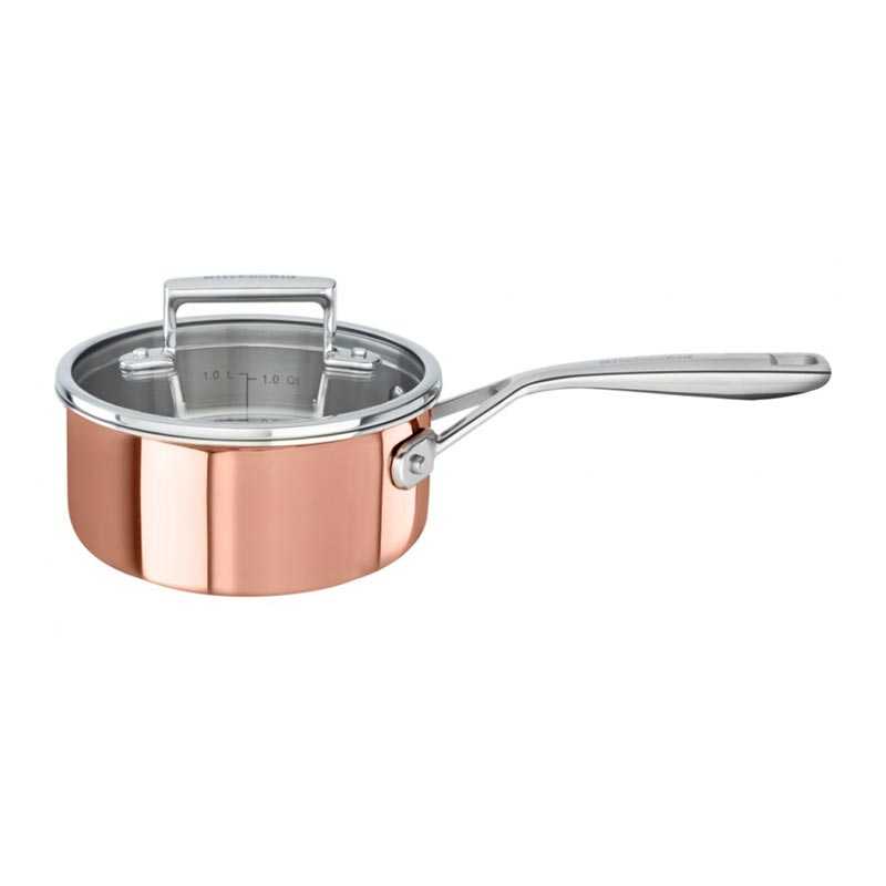 KitchenAid 3-Ply Uzun Sap Sos Tenceresi, 16 cm, Bakır