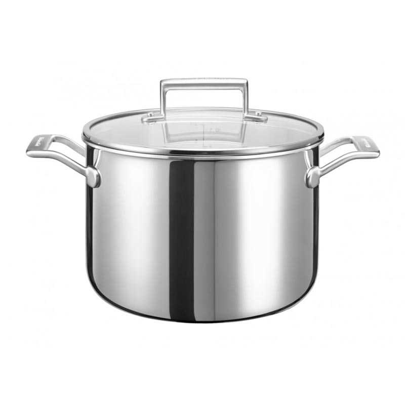 KitchenAid 3-Ply Derin Tencere, Çelik, 28 cm