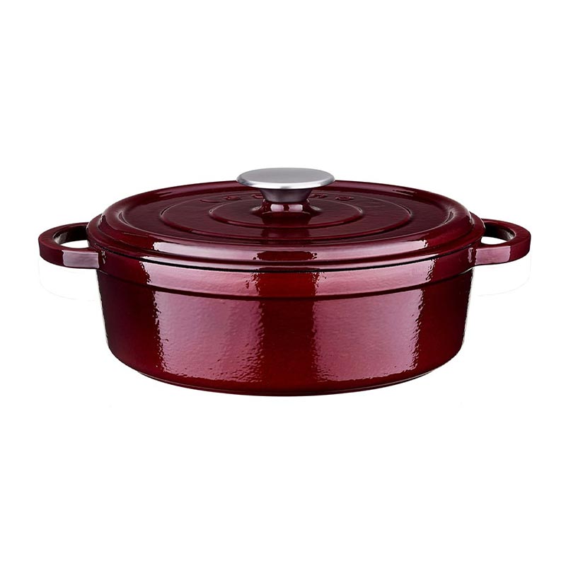 Leggno FLM4881ST24MR Flame Döküm Sığ Tencere, 24 cm, Bordo