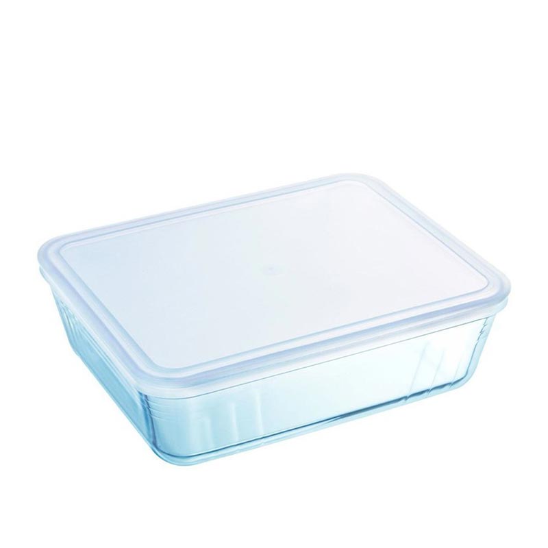 Pyrex 241P000/7046 Kapaklı Dikdörtgen Saklama Kabı, 0.8 L