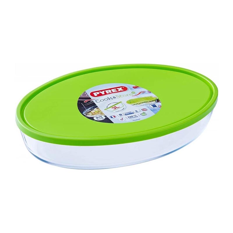 Pyrex 346P002/7045 XL Kapaklı Oval Fırın Kabı, 3.2 L