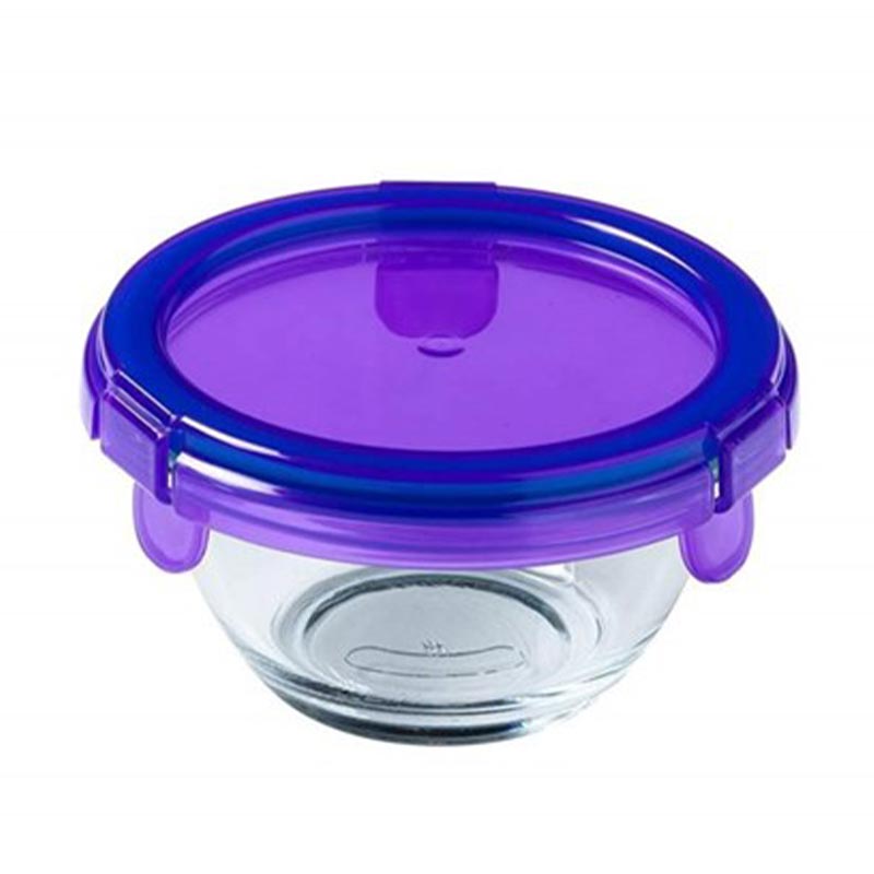 Pyrex 894PGPP/7040 Kapaklı Yuvarlak Saklama Kabı 0,35 L, Mor