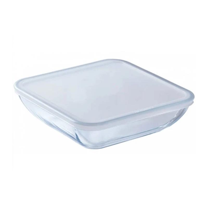 Pyrex 319P000/3044 Kapaklı Kare Fırın Kabı, 20x20 cm