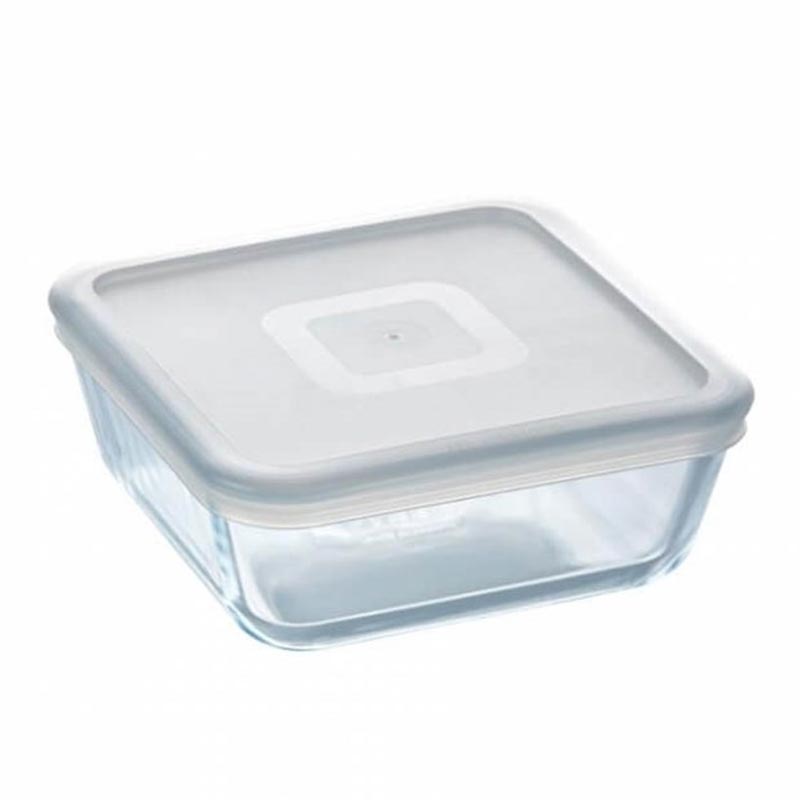 Pyrex 218P001/7046 Kare Kapaklı Saklama Kabı, 0.9 L