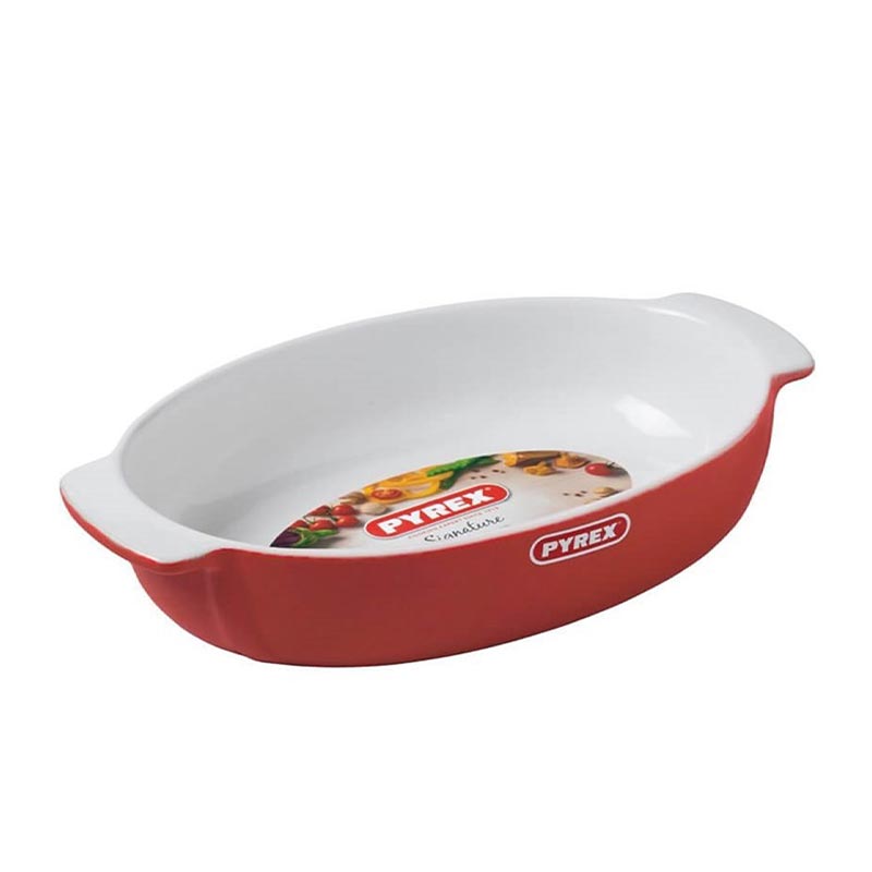 Pyrex SG25OR8/7146 Oval Seramik Fırın Kabı, 25x18 cm, Turuncu