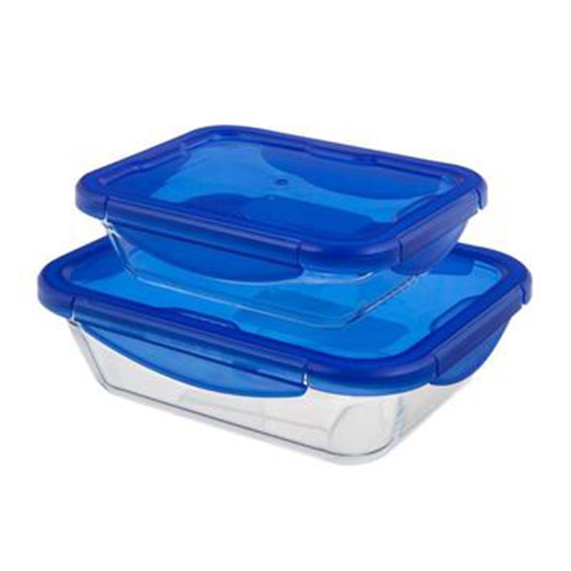 Pyrex 912S904/7345 Dikdörtgen Saklama Kabı Seti, 2'li