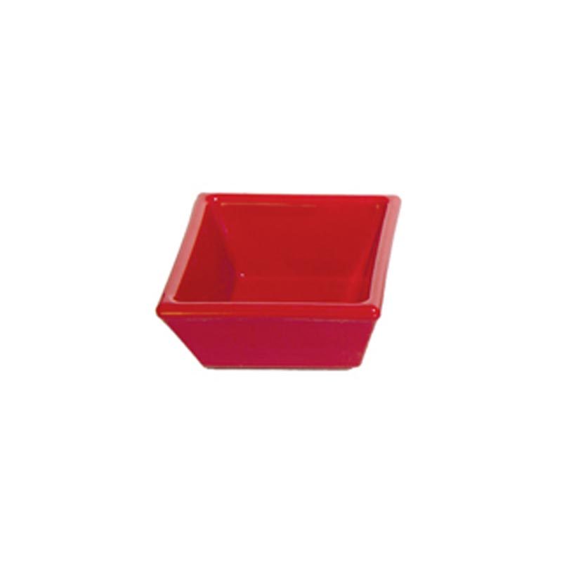 Hazan Smile Buffet Kare Minimal Sosluk, Kırılmaz, 12'li, 7x7x3 cm, Kırmızı