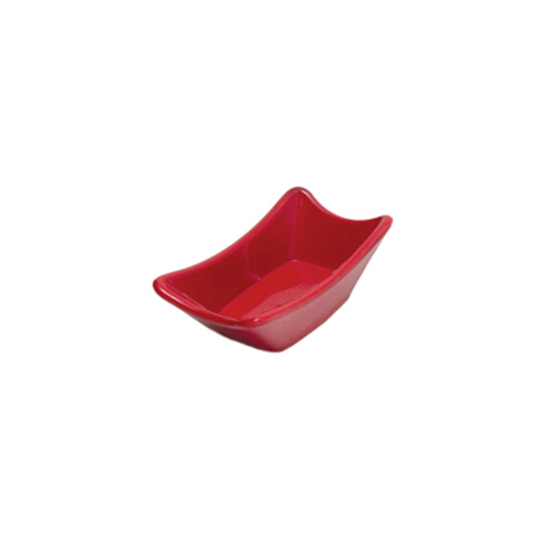 Hazan Smile Buffet Dikdörtgen Minimal Sosluk, Kırılmaz, 12'li, 10.5x6x3 cm, Kırmızı