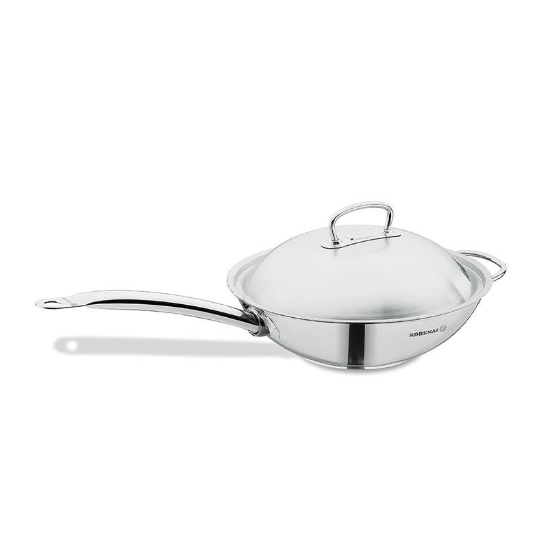 Korkmaz Proline Satin Wok Tava, Yardımcı Saplı, 32x9 cm