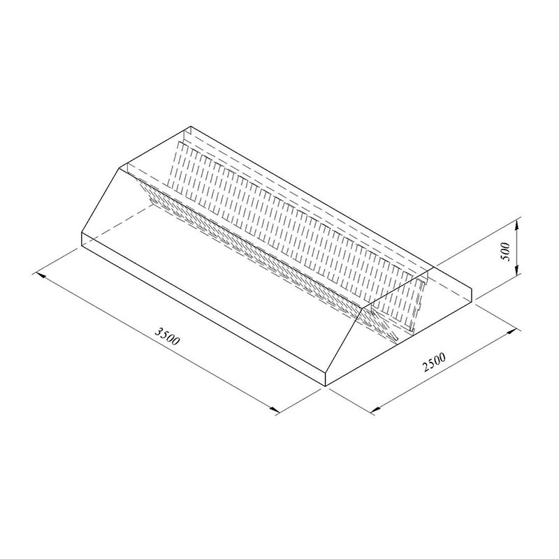 Öztiryakiler Orta Tip Filtreli Davlumbaz, 350x250 cm