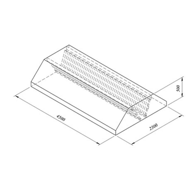 Öztiryakiler Orta Tip Filtreli Davlumbaz, 450x250 cm