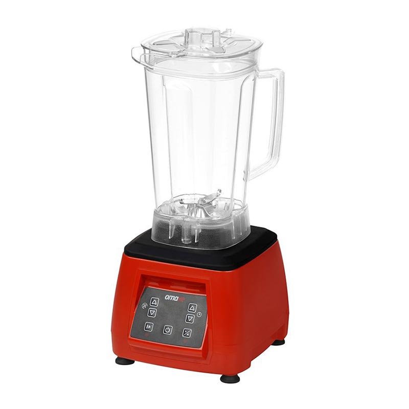 Omake BLE02.E15 Dijital Bar Blender, Şeffaf Kapak, 3 L, 2200 W, Kırmızı