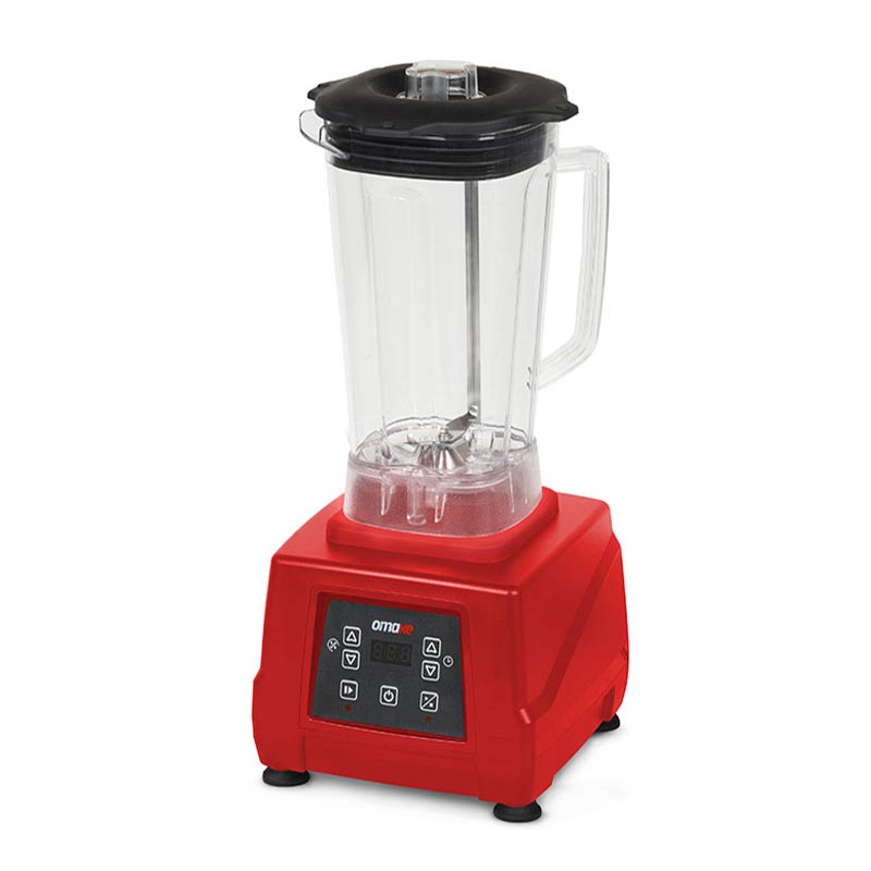 Omake BLE11.E15 Buz Kırıcı Dijital Bar Blender, Kapak Sensörlü, 3 L, 2200 W, Kırmızı