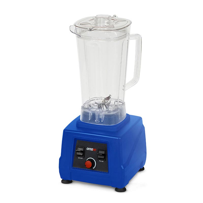 Omake BLE12.E11 Buz Kırıcı Manuel Bar Blender, Şeffaf Kapak, 3 L, 2200 W, Mavi