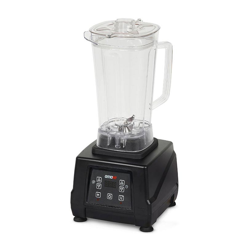 Omake BLE12.E15 Buz Kırıcı Dijital Bar Blender, Şeffaf Kapak, 3 L, 2200 W, Siyah