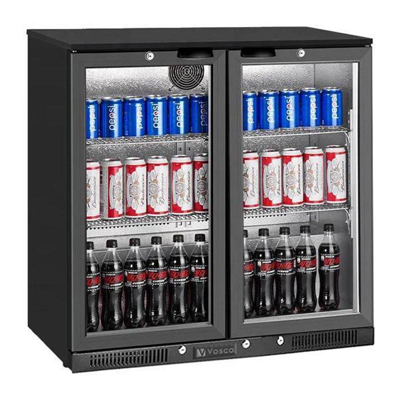 Vosco VBB-S250 2 Kapılı Bar Arkası Şişe Soğutucu Dolap, 238 L, Siyah