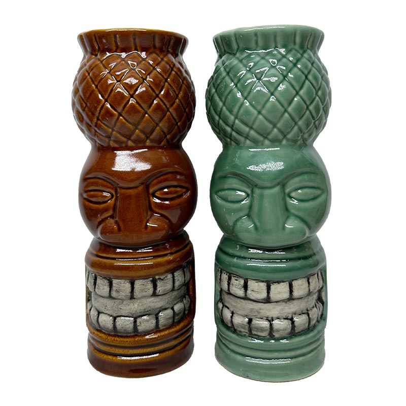 Biradlı GRV-20230 Seramik Tiki Kokteyl Bardağı, 7x21 cm, 550 cc