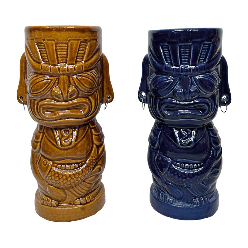 Biradlı GRV-20232 Seramik Tiki Kokteyl Bardağı, 6.5x17 cm, 350 cc