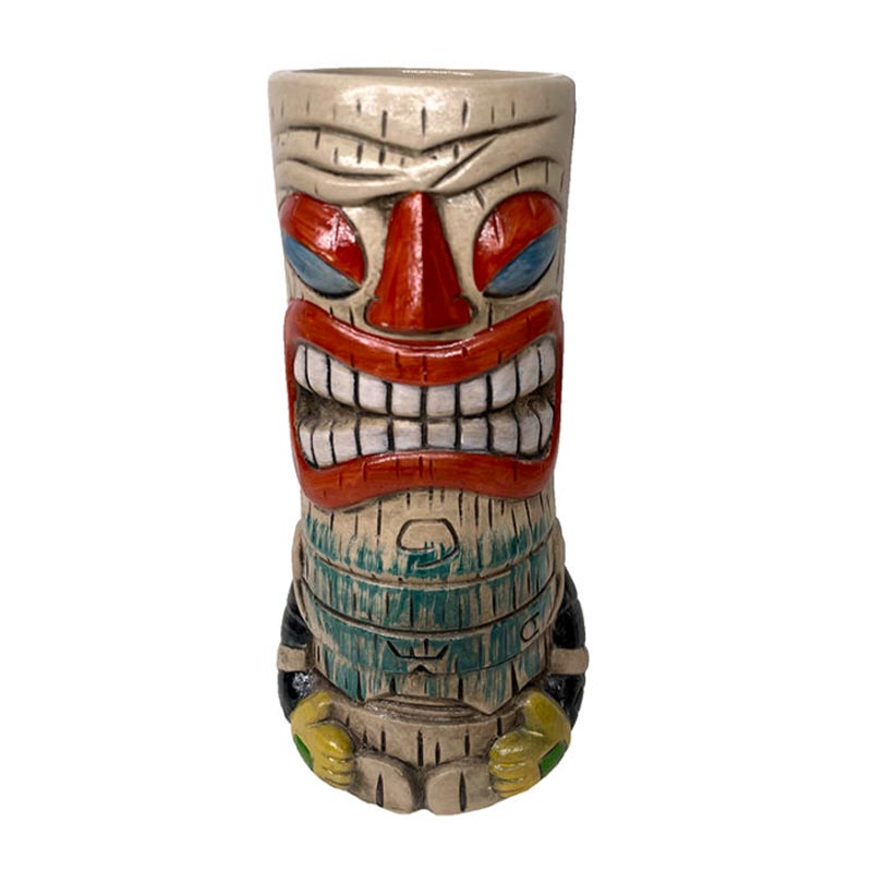 Biradlı GRV-20226 Seramik Tiki Kokteyl Bardağı, 7.3x19.5 cm, 380 cc